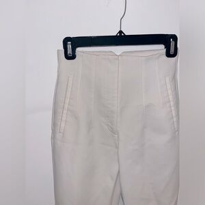 Zara white cropped trouser pant